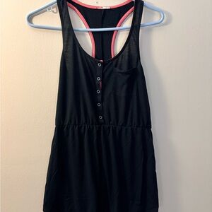 Black Sleeveless Button-Front Dress